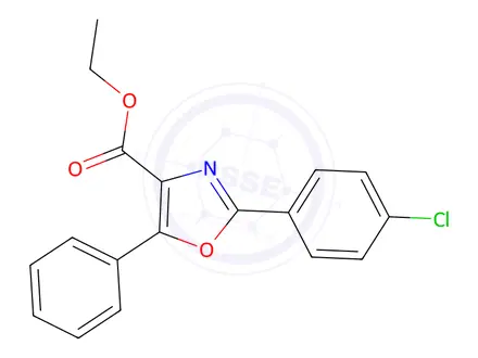 Chemical structure of Ethyl 2-(4-chlorophenyl)-5-phenyloxazole-4-carboxylate