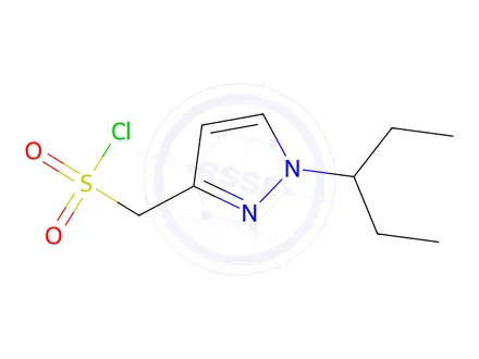 Chemical structure of (1-(Pentan-3-yl)-1h-pyrazol-3-yl)methanesulfonyl chloride