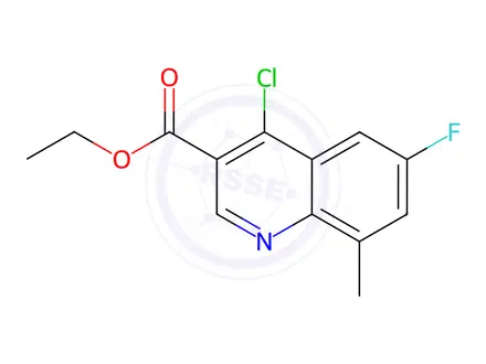 Chemical structure of Ethyl 4-Chloro-6-fluoro-8-methylquinoline-3-carboxylate