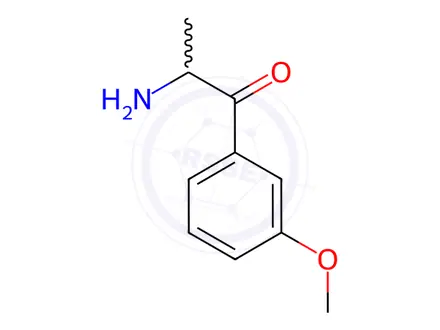 Chemical structure of Propiophenone, 2-amino-3-methoxy-(8CI)
