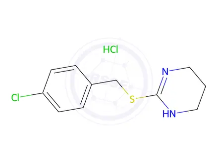 Chemical structure of 2-((4-Chlorobenzyl)thio)-1,4,5,6-tetrahydropyrimidine hydrochloride