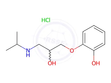 Chemical structure of 1-(2-Hydroxyphenoxy)-3-(isopropylamino)-2-propanol Hydrochloride