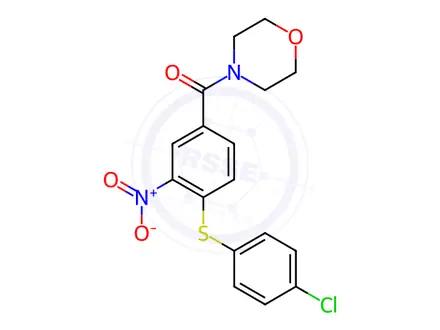 Chemical structure of {4-[(4-chlorophenyl)sulfanyl]-3-nitrophenyl}(morpholino)methanone