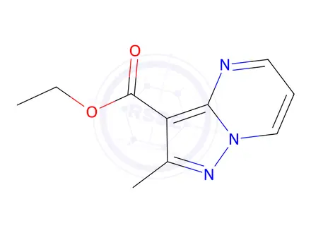 Chemical structure of Ethyl 2-methylpyrazolo[1,5-a]pyrimidine-3-carboxylate, 97%