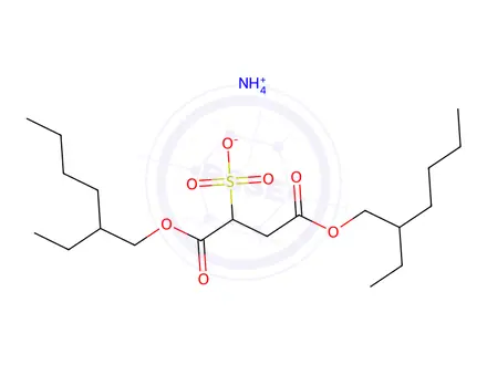 Chemical structure of Ammonium 1,4-bis((2-ethylhexyl)oxy)-1,4-dioxobutane-2-sulfonate