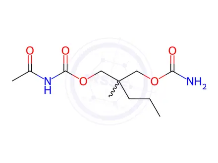 Chemical structure of 2-((Carbamoyloxy)methyl)-2-methylpentyl acetylcarbamate