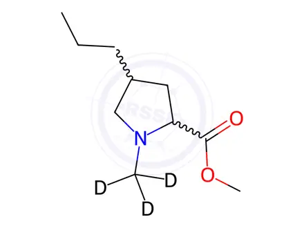 Chemical structure of (4R)-1-Methyl-4-propyl-L-proline-d3 Methyl Ester