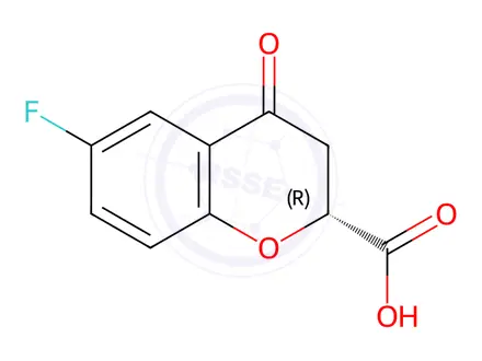 Chemical structure of (R)-6-Fluoro-4-oxochroman-2-carboxylic acid