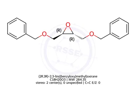 Chemical structure of (2R,3R)-2,3-bis((benzyloxy)methyl)oxirane