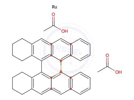 Chemical structure of Diacetato[(S)-(-)-2,2'-bis(diphenylphosphino)-5,5',6,6',7,7',8,8'-octahydro-1,1'-binaphthy]ruthenium(II)