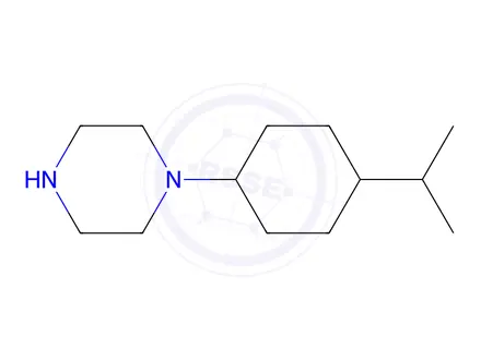Chemical structure of 1-[4-(propan-2-yl)cyclohexyl]piperazine