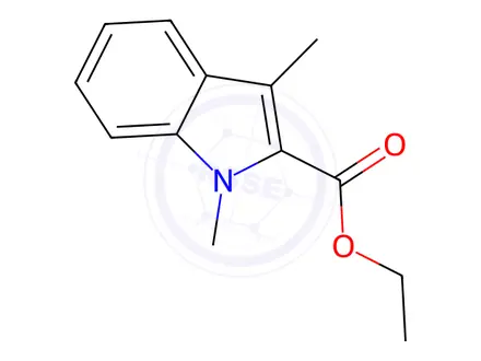 Chemical structure of Ethyl 1,3-dimethyl-1H-indole-2-carboxylate