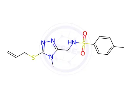 Chemical structure of N-((5-(allylthio)-4-methyl-4H-1,2,4-triazol-3-yl)methyl)-4-methylbenzenesulfonamide