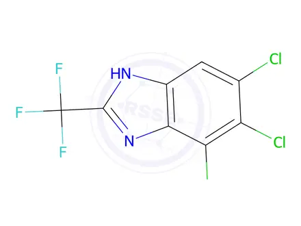 Chemical structure of 5,6,7-TRICHLORO-2-TRIFLUOROMETHYLBENZIMIDAZOLE