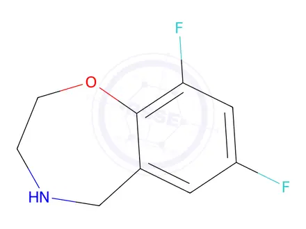 Chemical structure of 7,9-Difluoro-2,3,4,5-tetrahydrobenzo[f][1,4]oxazepine