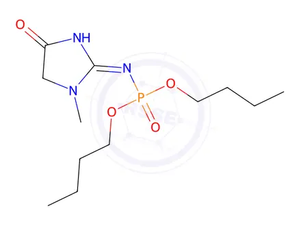 Chemical structure of (Z)-dibutyl 1-methyl-4-oxoimidazolidin-2-ylidenephosphoramidate