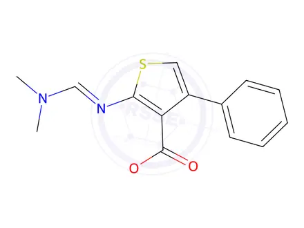 Chemical structure of ethyl 2-{[(Dimethylamino)methylidene]amino}-4-phenylthiophene-3-carboxylate