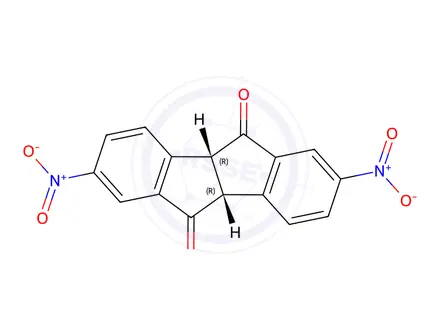 Chemical structure of 2,7-Dinitro-4b,9b-dihydroindeno[2,1-a]indene-5,10-dione