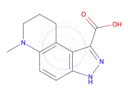 Chemical structure of 6-Methyl-6,7,8,9-tetrahydro-3H-pyrazolo[4,3-f]quinoline-1-carboxylic acid