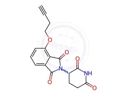 Chemical structure of 4-(but-3-yn-1-yloxy)-2-(2,6-dioxopiperidin-3-yl)isoindoline-1,3-dione