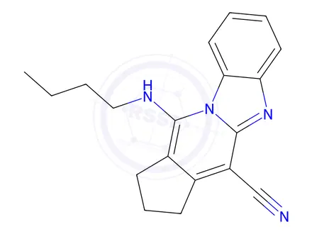 Chemical structure of 11-(butylamino)-2,3-dihydro-1H-cyclopenta[4,5]pyrido[1,2-a]benzimidazole-4-carbonitrile