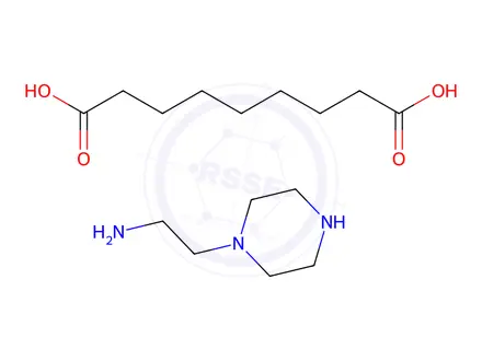 Chemical structure of azelaic acid, compound with piperazine-1-ethylamine