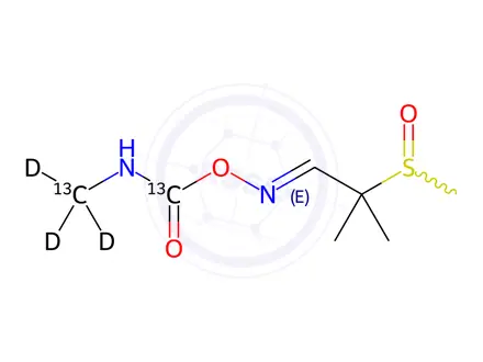 Chemical structure of Aldicarb sulfoxide-[13C2,d3]