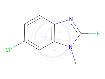 Chemical structure of 6-chloro-2-fluoro-1-methyl-1H-1,3-benzodiazole