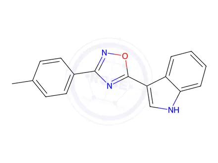 Chemical structure of 3-[3-(4-Methylphenyl)-1,2,4-oxadiazol-5-yl]-1H-indole