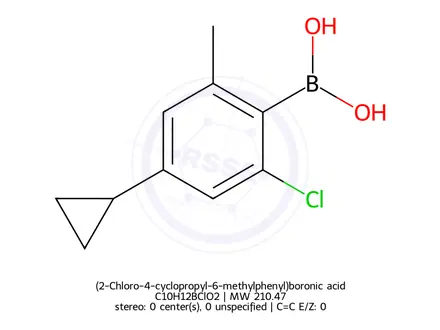 Chemical structure of (2-Chloro-4-cyclopropyl-6-methylphenyl)boronic acid