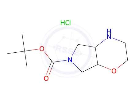 Chemical structure of tert-Butyl octahydropyrrolo[3,4-b][1,4]oxazine-6-carboxylate hydrochloride