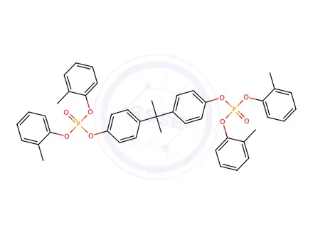 Chemical structure of isopropylidenedi-p-phenylene tetra-o-tolyl bis(phosphate)