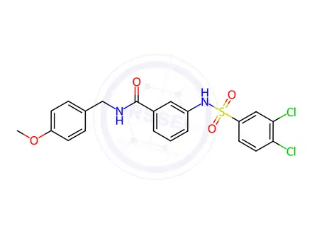 Chemical structure of Benzamide, 3-[[(3,4-dichlorophenyl)sulfonyl]amino]-N-[(4-methoxyphenyl)methyl]-