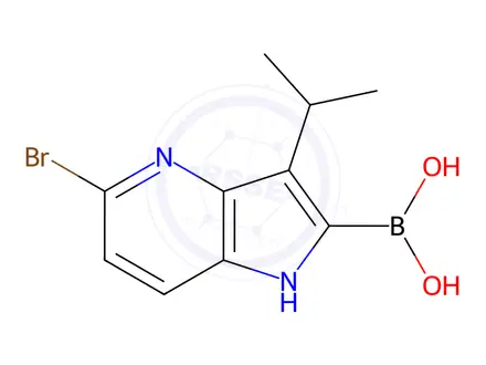 Chemical structure of (5-Bromo-3-isopropyl-1H-pyrrolo[3,2-b]pyridin-2-yl)boronic acid