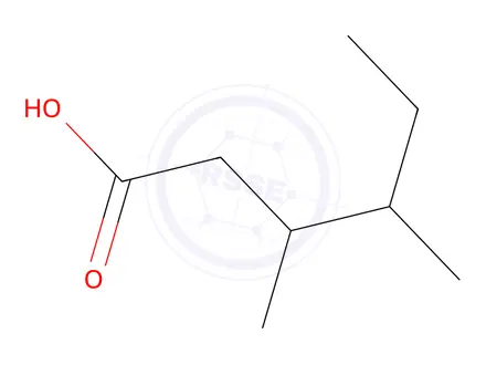Chemical structure of 3,4-Dimethylhexanoic acid