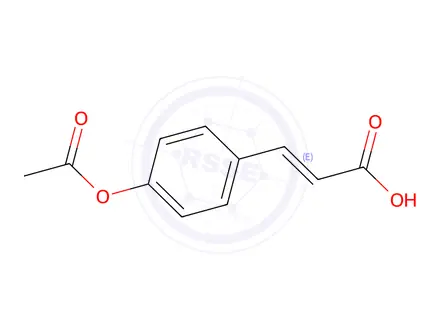 Chemical structure of (E)-3-(4-acetoxyphenyl)acrylic acid