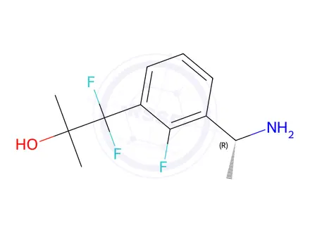 Chemical structure of Benzeneethanol, 3-[(1R)-1-aminoethyl]-β,β,2-trifluoro-α,α-dimethyl-