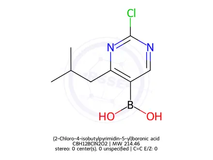 Chemical structure of (2-Chloro-4-isobutylpyrimidin-5-yl)boronic acid