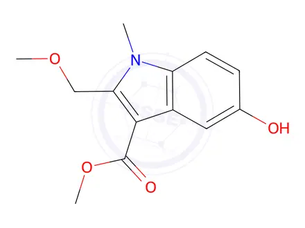 Chemical structure of Methyl 5-hydroxy-2-(methoxymethyl)-1-methyl-1H-indole-3-carboxylate