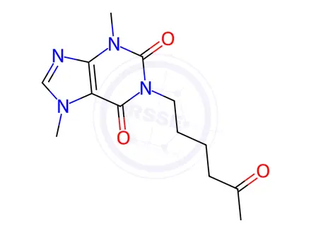 Chemical structure of Pentoxifylline