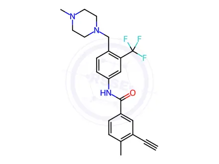 Chemical structure of 3-Ethynyl-4-methyl-N-(4-((4-methylpiperazin-1-yl)methyl)-3-(trifluoromethyl)phenyl)benzamide