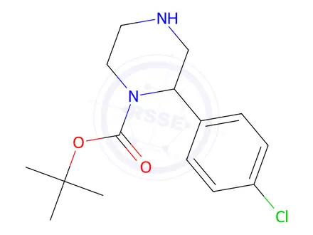 Chemical structure of tert-Butyl (R)-2-(4-chlorophenyl)piperazine-1-carboxylate