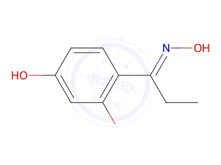 Chemical structure of 2',4'-dihydroxypropiophenone oxime
