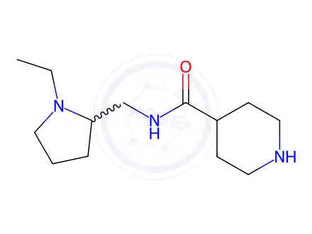 Chemical structure of N-[(1-ethylpyrrolidin-2-yl)methyl]piperidine-4-carboxamide