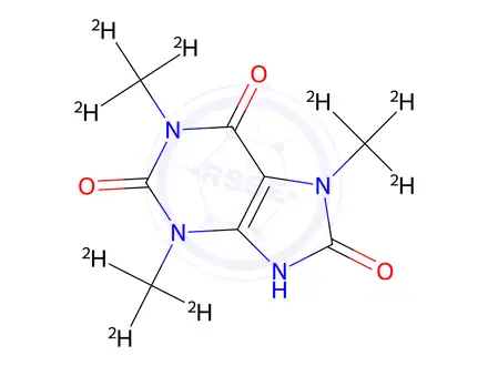 Chemical structure of 1,3,7-Trimethyluric Acid-d9