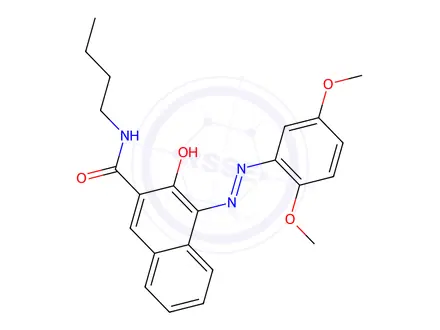 Chemical structure of N-butyl-4-[(2,5-dimethoxyphenyl)azo]-3-hydroxynaphthalene-2-carboxamide