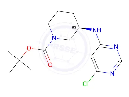 Chemical structure of tert-Butyl (3R)-3-[(6-chloro-4-pyrimidinyl)amino]-1-piperidinecarboxylate