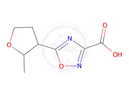 Chemical structure of 5-(2-Methyltetrahydrofuran-3-yl)-1,2,4-oxadiazole-3-carboxylic acid