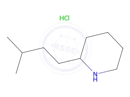 Chemical structure of 2-(3-methylbutyl)piperidine hydrochloride