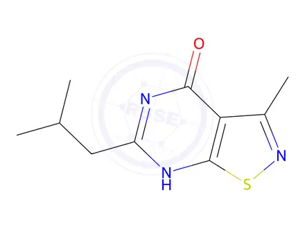 Chemical structure of 6-Isobutyl-3-methylisothiazolo[5,4-d]pyrimidin-4(7H)-one